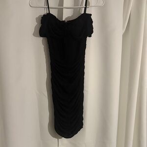 Windsor Black Strapless Ruched Dress